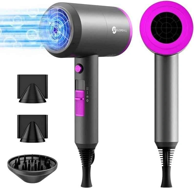 SLOPEHILL Ionic Hair Dryer with Diffuser & Nozzles