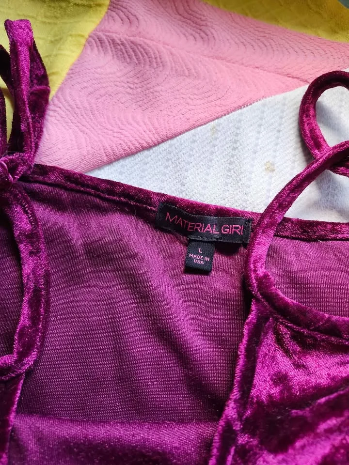 Purple velvet mini dress with adjustable straps image indicator(3)