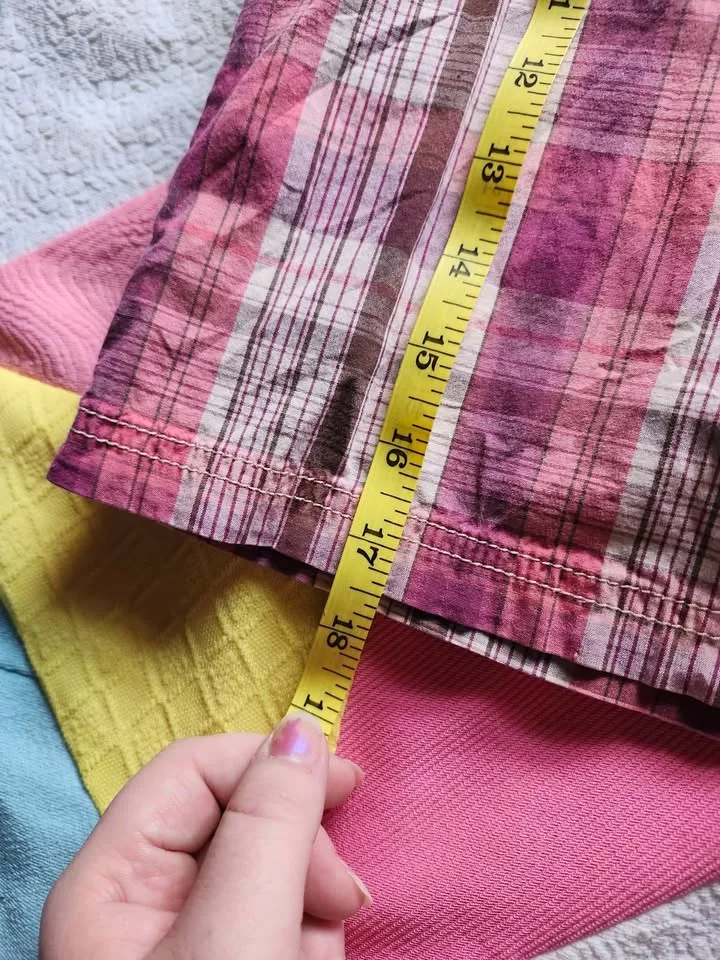 2000s pink and purple plaid skort with drawstring image indicator(8)