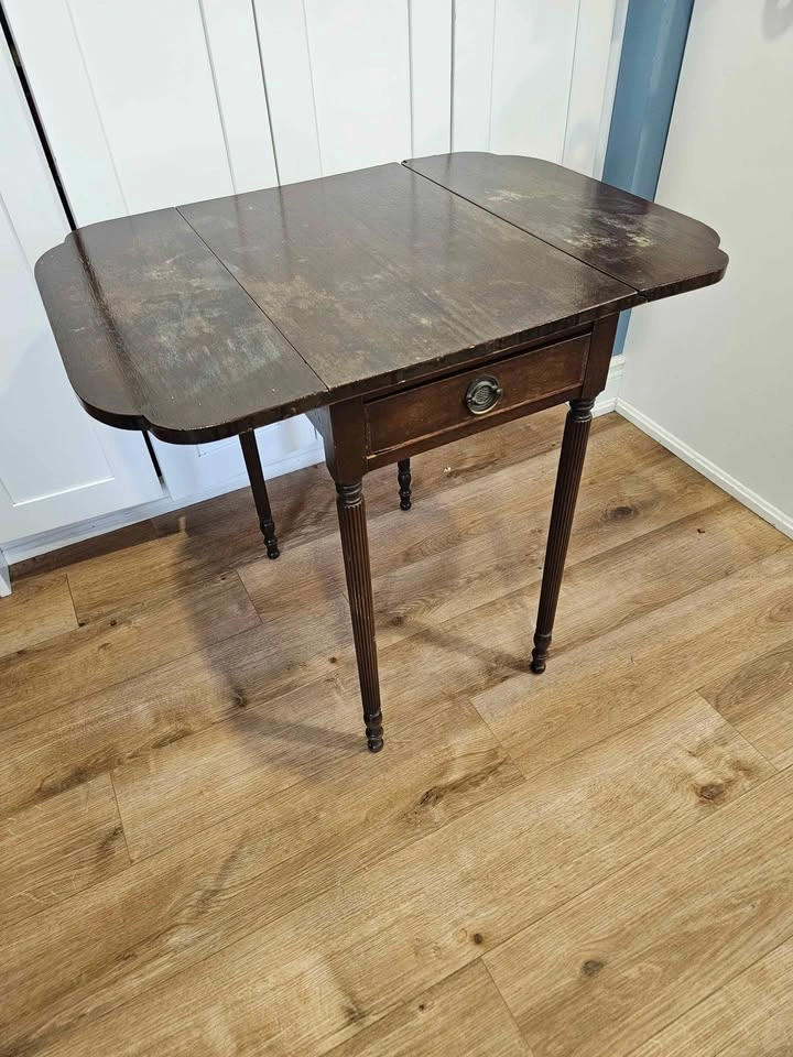 Vintage Solid Wood Study / Writing Table – Drop-Leaf - photo 2