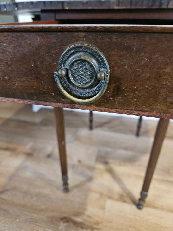 Vintage Solid Wood Study / Writing Table – Drop-Leaf - photo 3