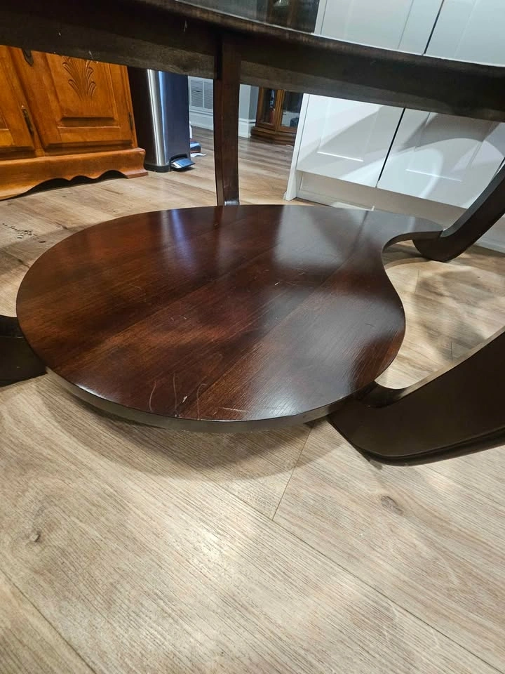 Dark wood glass top coffee and end table set - photo 4