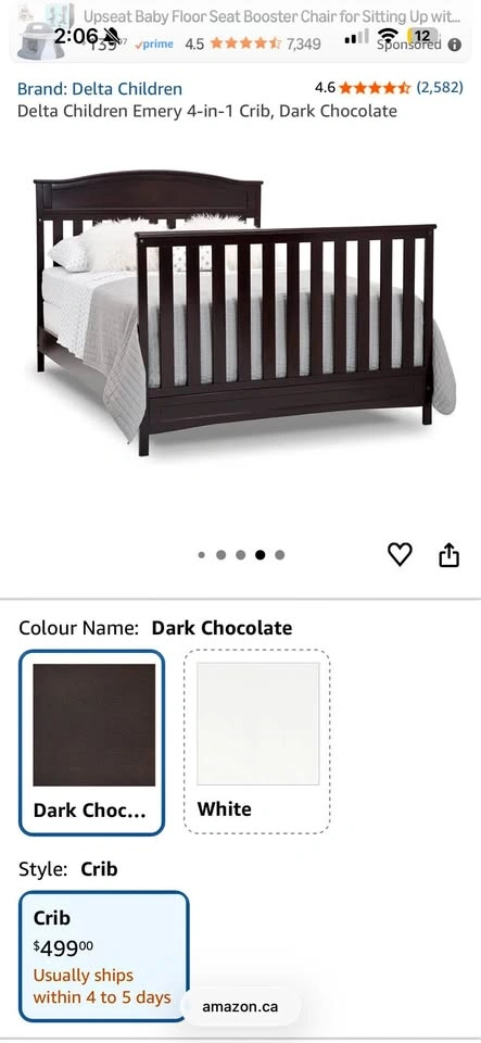 Solid Wood Crib Converts to Double Bed