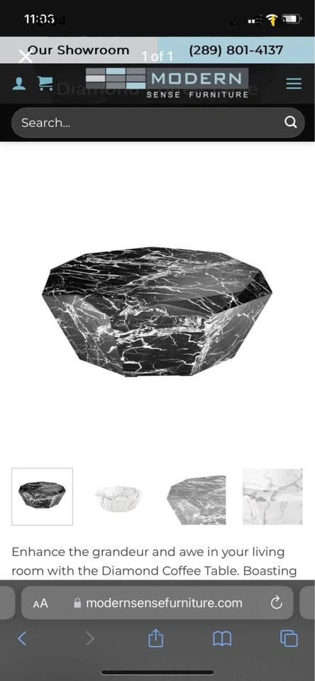Diamond Marble Coffee Table