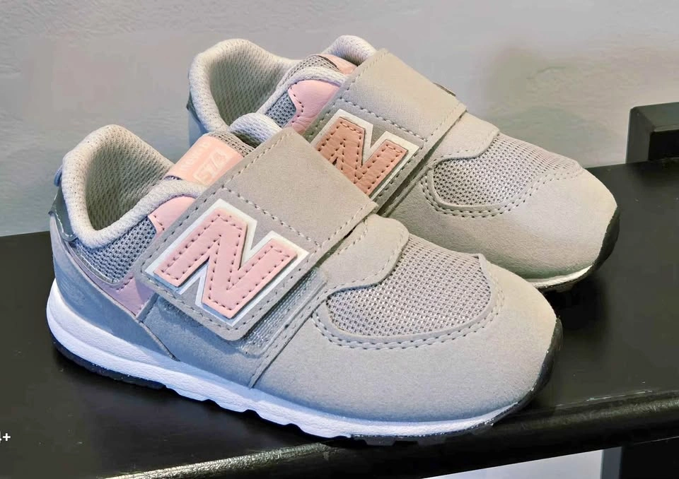 Brand New New Balance 574 Toddler Sneakers Grey/Pink Velcro Size
