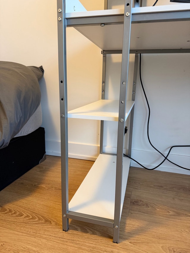 Home office computer desk with side shelf and drawer - photo 3
