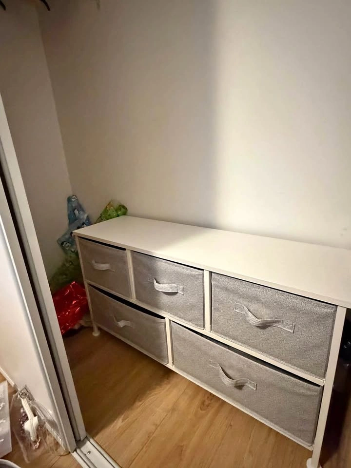 Fabric 5-Drawer Storage Organizer Unit for Closet (White)