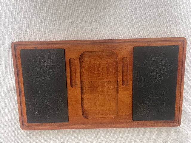2 x Mid-Century Baribocraft Quebec Teak Cheese Boards w/ Slate - photo 2
