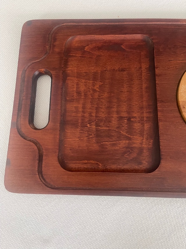 2 x Mid-Century Baribocraft Quebec Teak Cheese Boards w/ Slate - photo 4