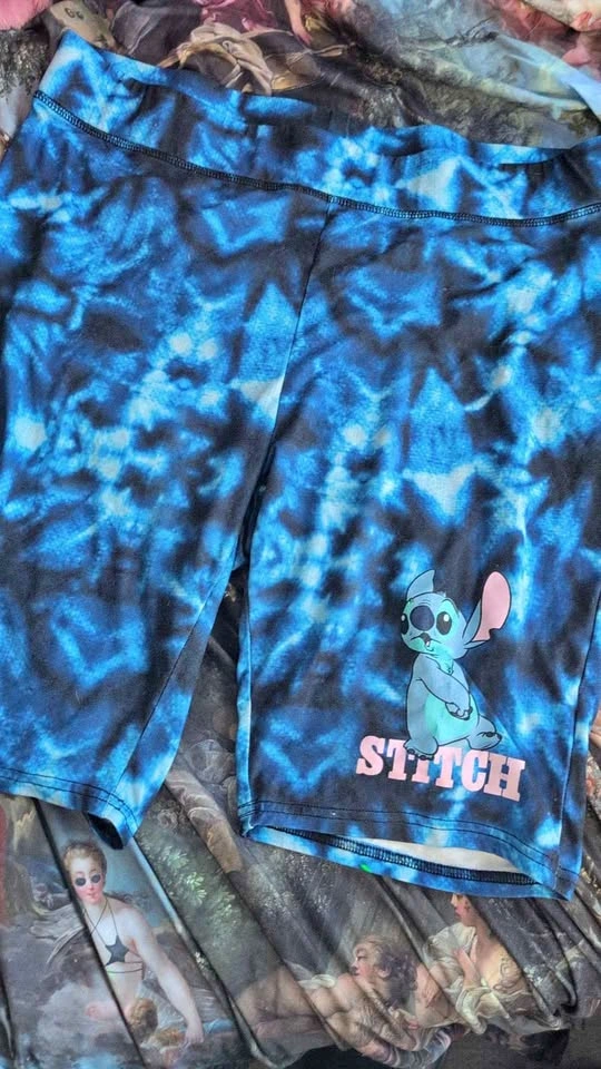 Plus size Stitch biker shorts