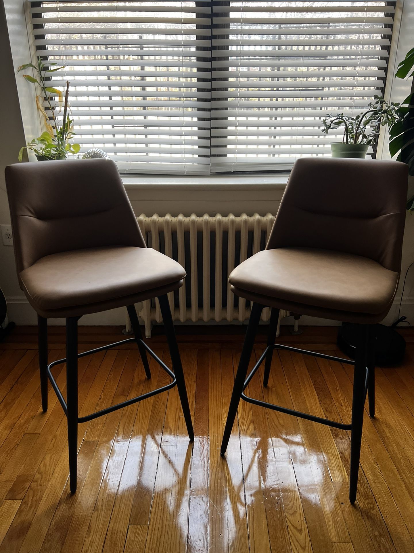 Brown Counter Height Bar Stools Set of 2