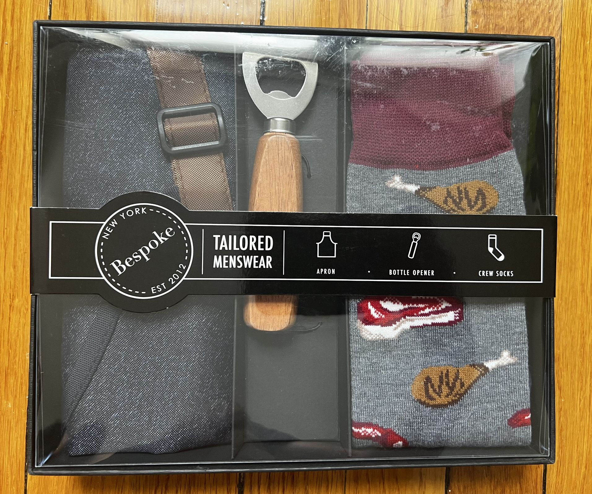 Bespoke Men's Grill Gift Box - Apron, Bottle Opener, Socks