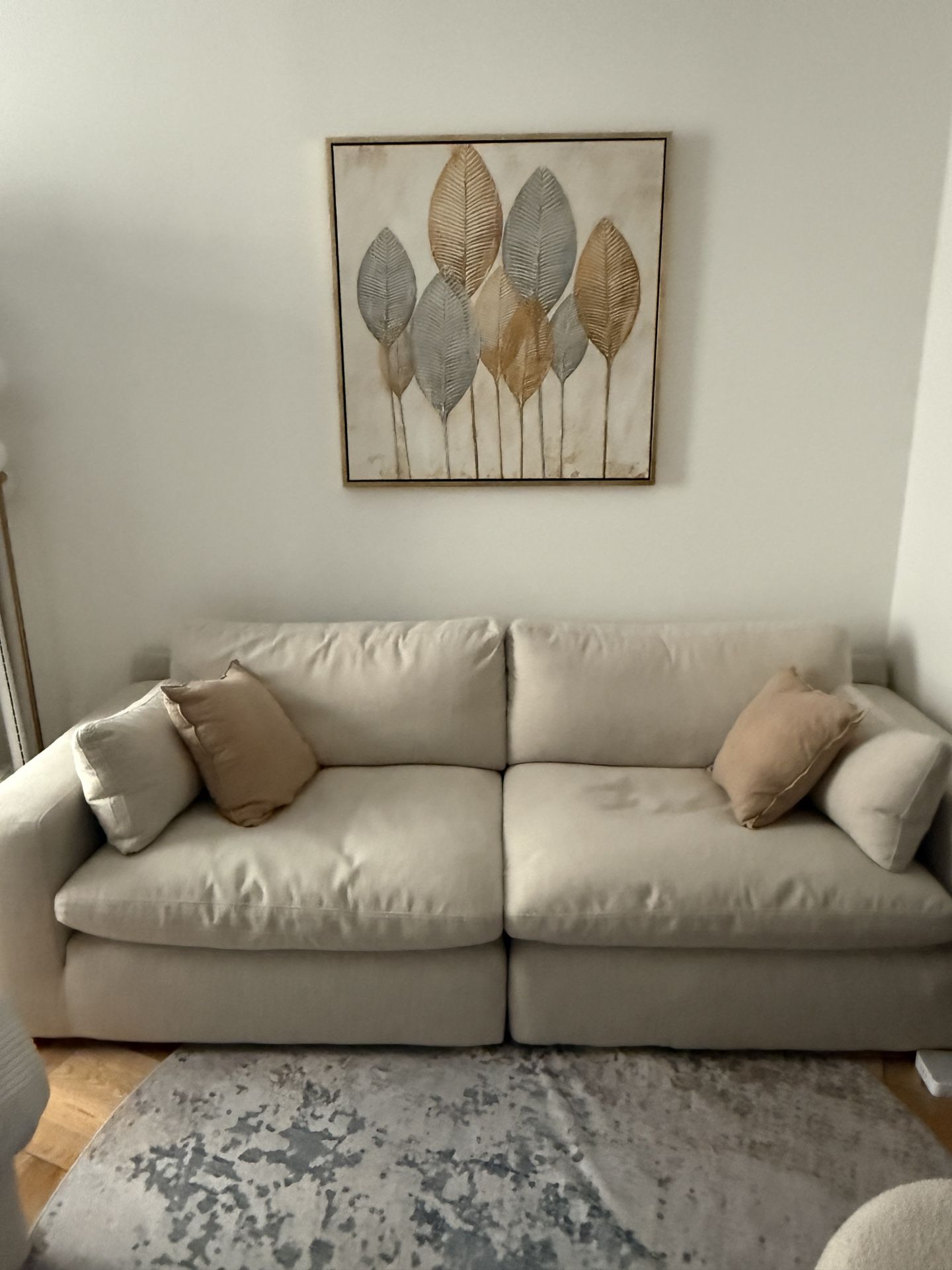 Beige Two-Seat Sofa