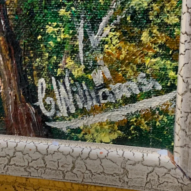 Original Signed Oil on Canvas Lake Forest Mountain 24"x34" image indicator(5)