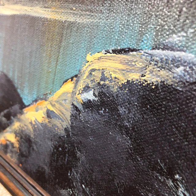 Vintage River Creek Mountain Painting 28"x53" image indicator(6)