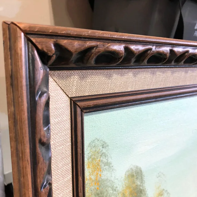 Vintage River Creek Mountain Painting 28"x53" image indicator(8)