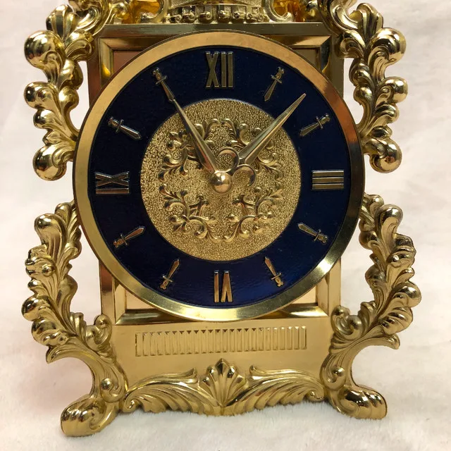 Vintage Perfume Bottle w/ Gilt Clockwork Brass Music Box Stand image indicator(3)