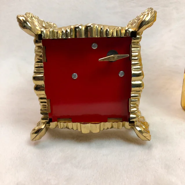 Vintage Perfume Bottle w/ Gilt Clockwork Brass Music Box Stand image indicator(10)