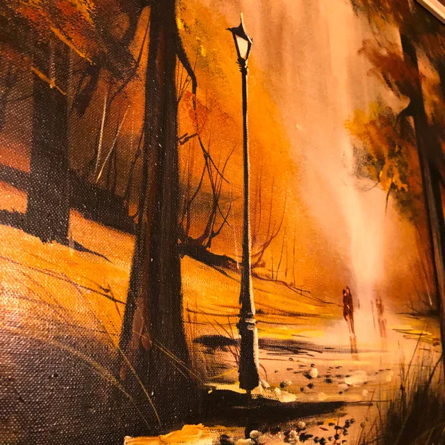 Vintage Oil Painting Fall Forest Path 15"x15" image indicator(4)