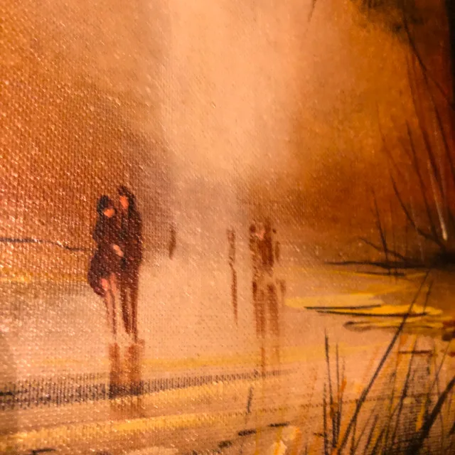 Vintage Oil Painting Fall Forest Path 15"x15" image indicator(7)