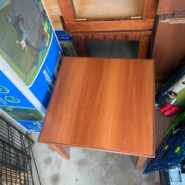 Wooden Sturdy Side Table approx 2'x2' image indicator(3)