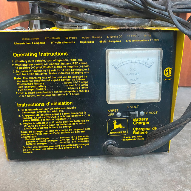 JOHN DEERE TY5109 BATTERY CHARGER 10 AMP - photo 4
