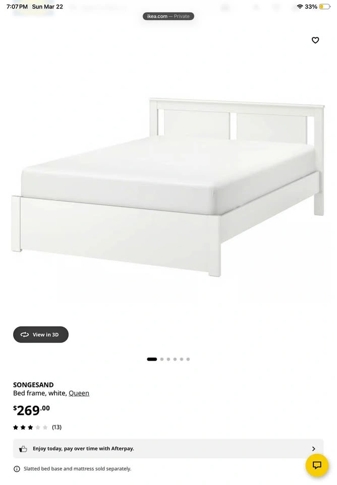 COMPLETE IKEA SONGESAND Bed Set - Queen (White)