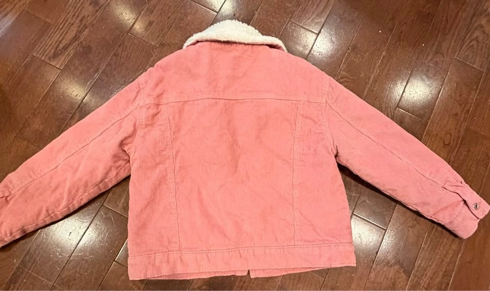 Like New Girl’s Size 10/11 Sherpa Lined Pink Corduroy Jacket $12 - photo 5