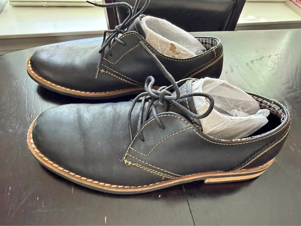 Men's Original Penguin Waylon Black Leather Lace Up Oxford Shoes