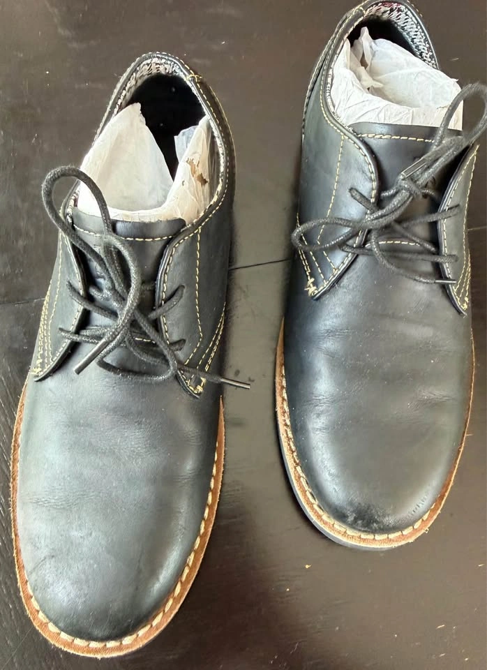 Men's Original Penguin Waylon Black Leather Lace Up Oxford Shoes - photo 2