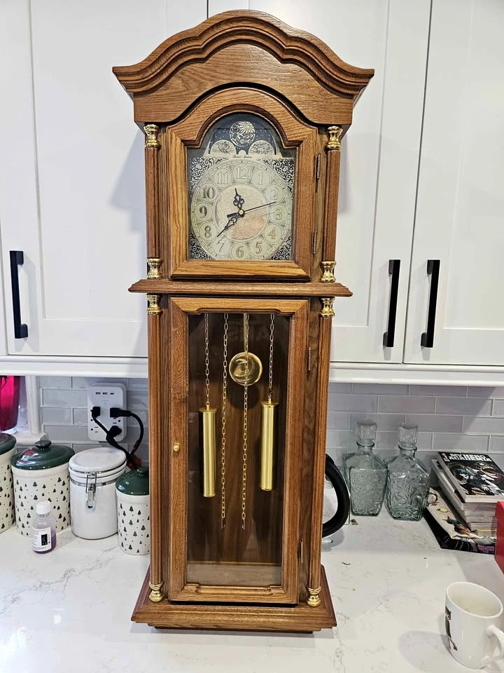 Solid Wood Pendulum Wall Clock – Quartz Movement