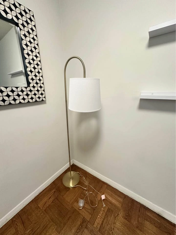 62 in. Antique Soft Brass Floor Lamp with Slim-Line Arched Desig - photo 3