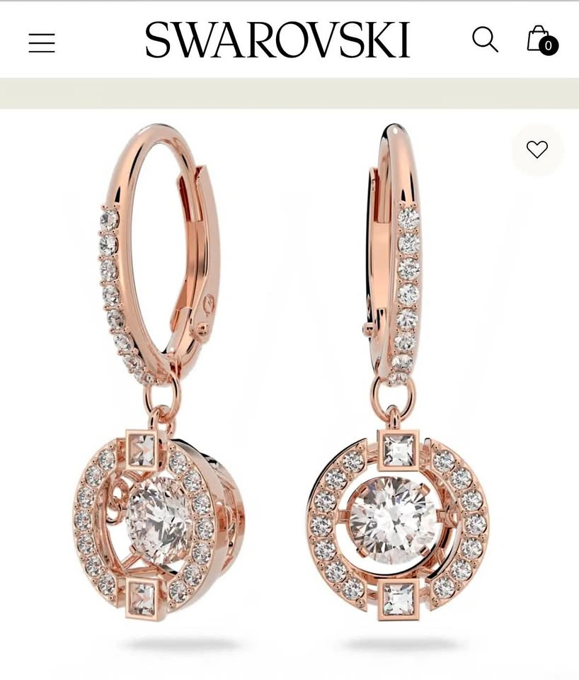 Swarovski una earrings in rose gold