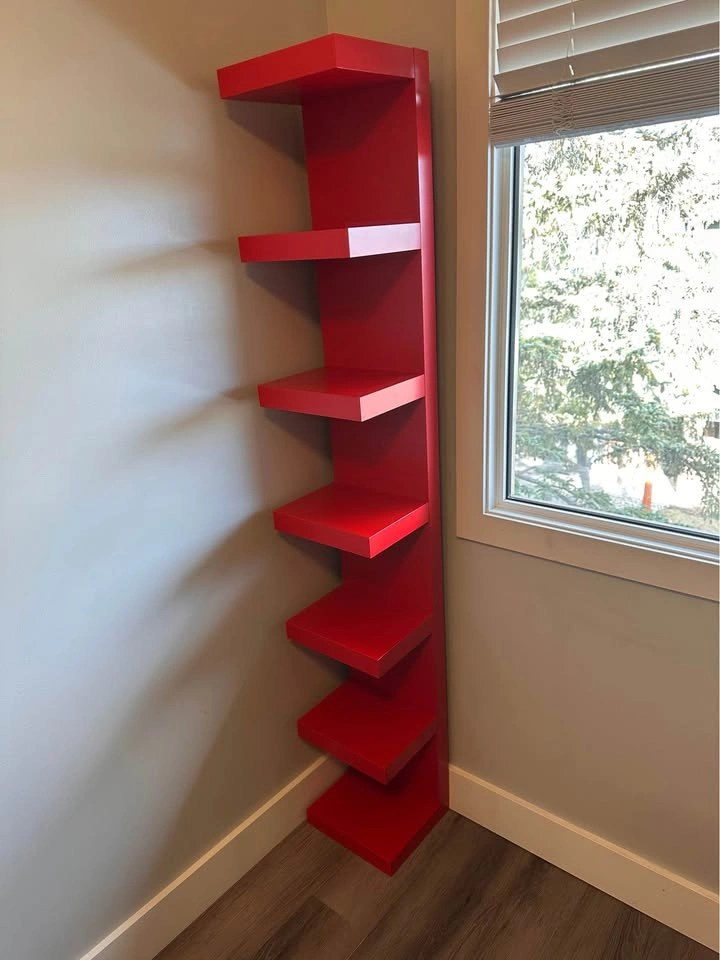 Red IKEA Lack Shelving Unit with Wall Brackets - Orig $99 - photo 2