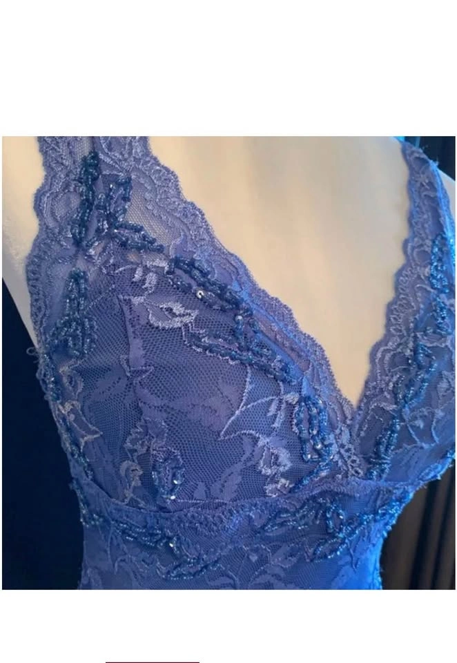 Le Chateau Blue Lace Sequin Top Size XS - photo 2