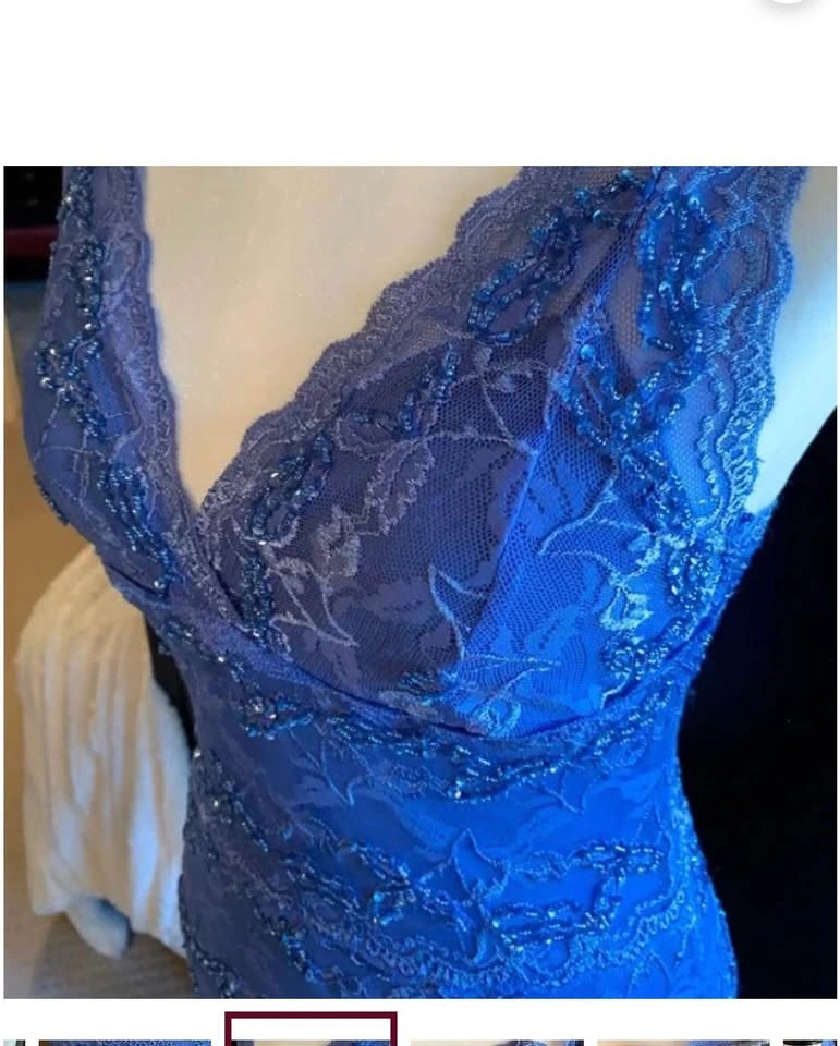 Le Chateau Blue Lace Sequin Top Size XS - photo 3