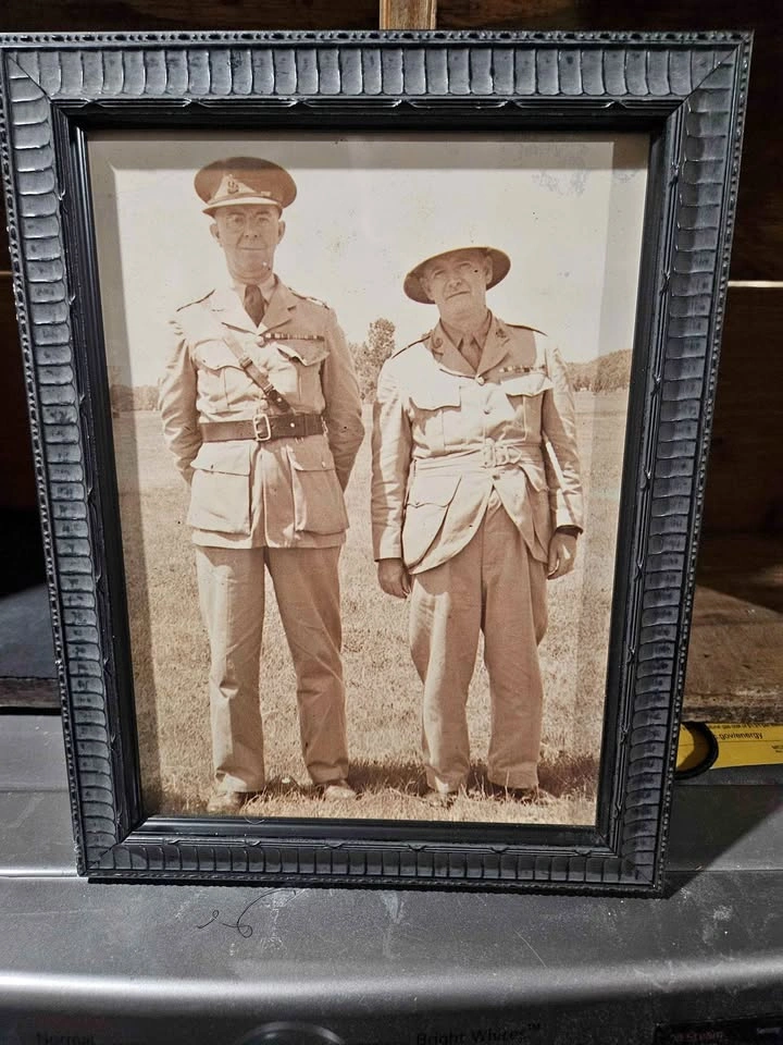 Vintage WWII Canadian Army Officers Photo - Framed