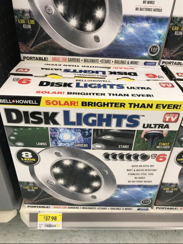 New Solar Disk Lights - 6 pcs - $32