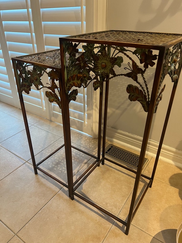 Beautiful Metal Plant Stand Set - Like New!
