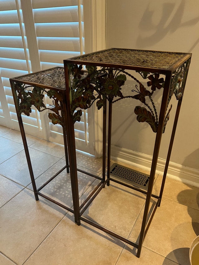 Beautiful Metal Plant Stand Set - Like New! - photo 2
