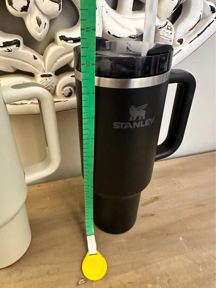 Stanley Tumbler with Handles & Dupe - Black & Cream - photo 2
