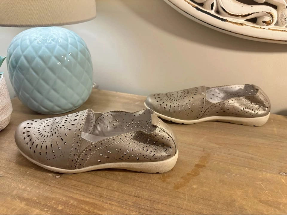 Remonte Soft Silver Perforated Slip-On Shoes - photo 4
