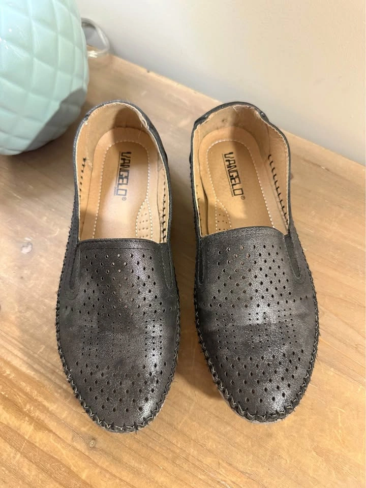 VANGELO DONNA perforated dark grey loafers - photo 2