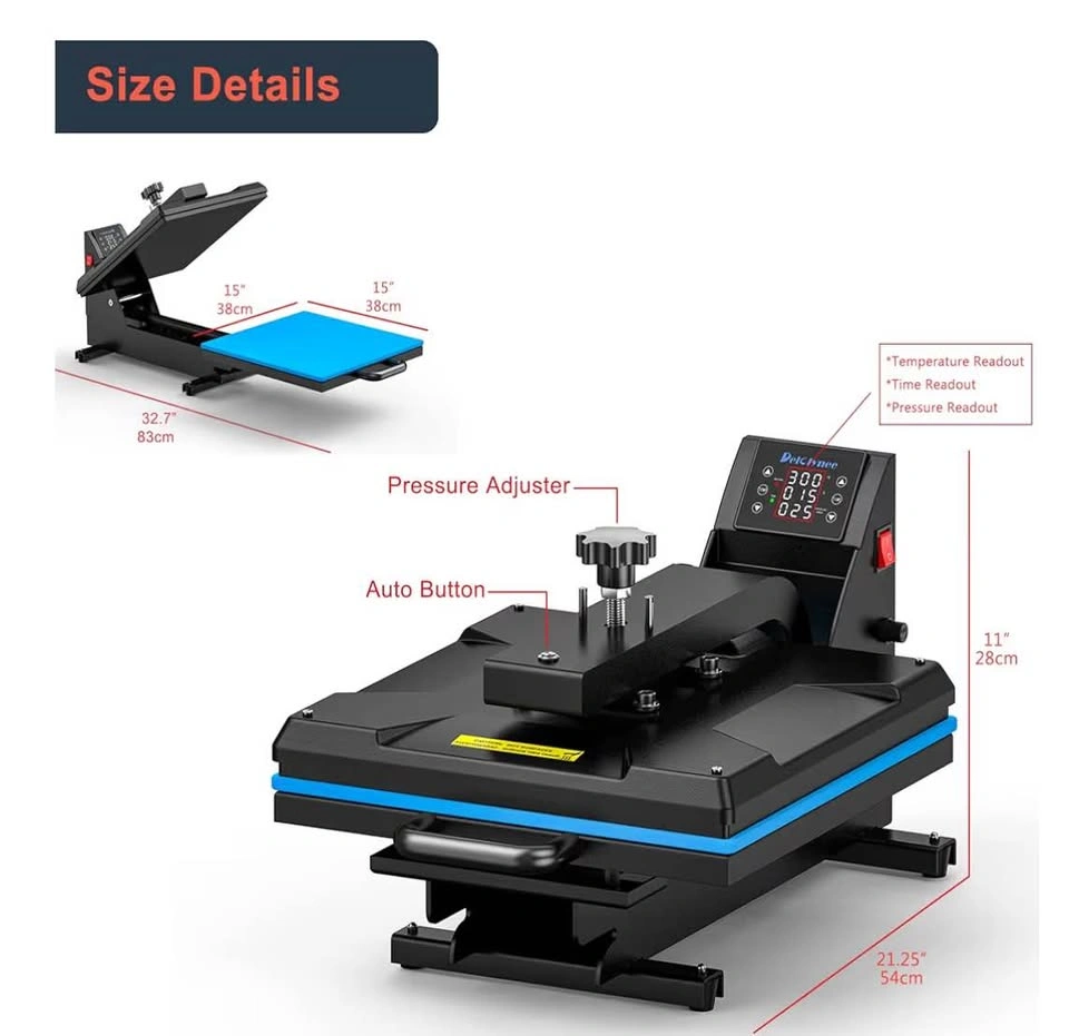 Delclynee 15x15" Automatic Heat Press Machine - photo 5