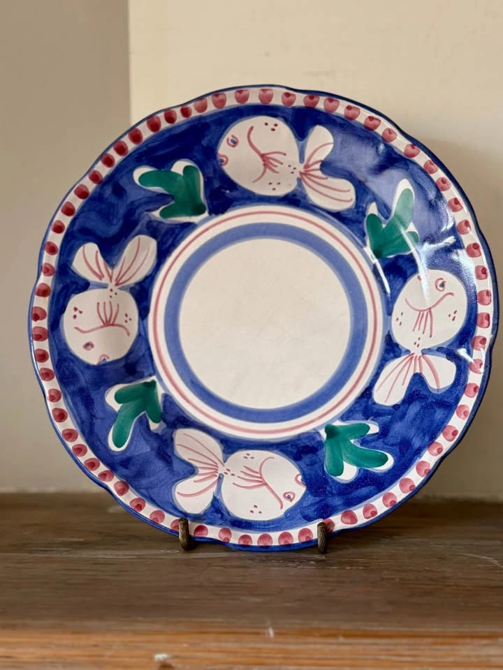 4 Vintage VIETRI Italy "Campagna Pesce" Pasta / Soup Bowls - 9.5 - photo 2