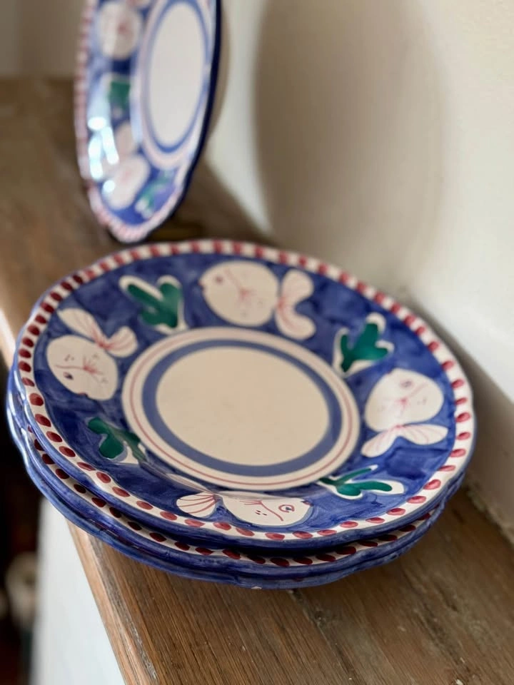 4 Vintage VIETRI Italy "Campagna Pesce" Pasta / Soup Bowls - 9.5 - photo 3