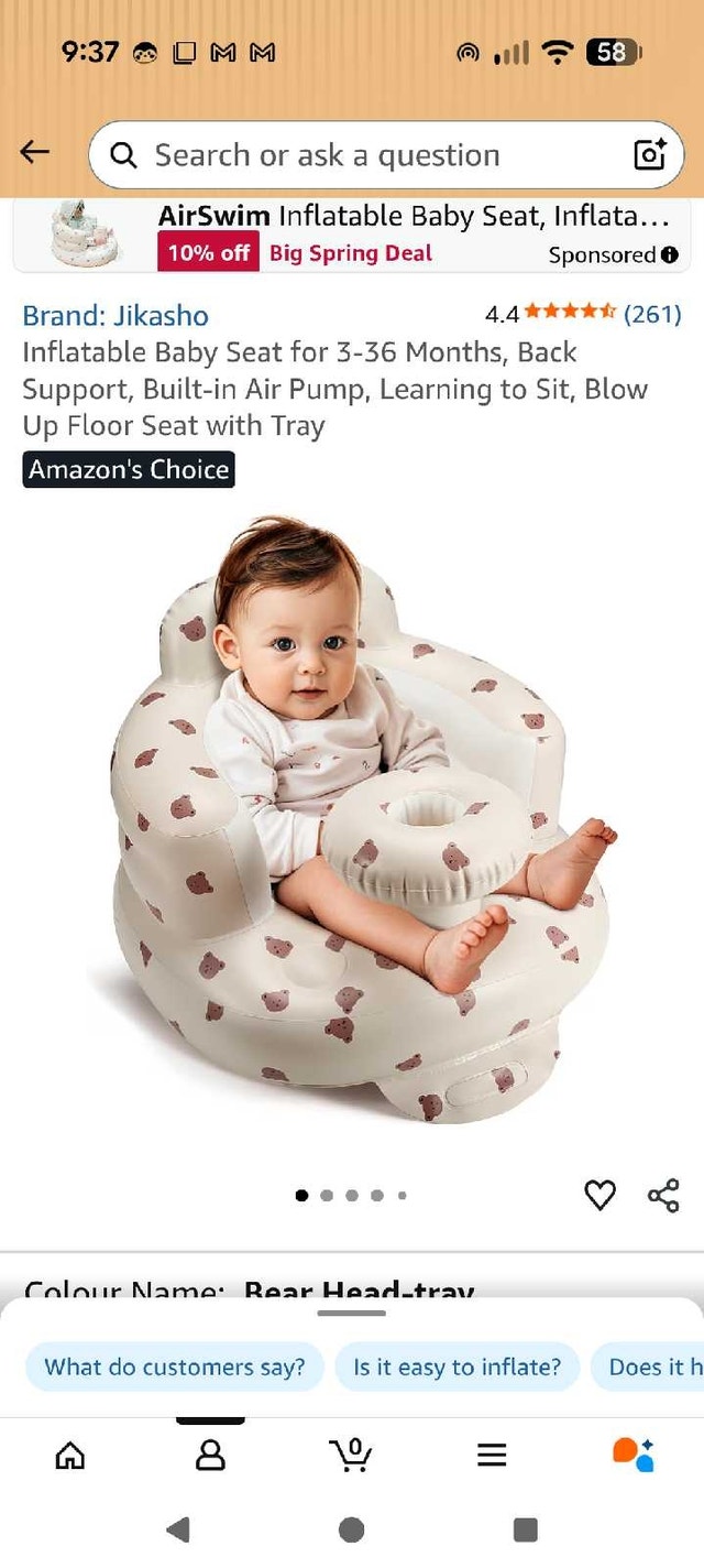 Jikasho Inflatable Baby Seat - photo 2