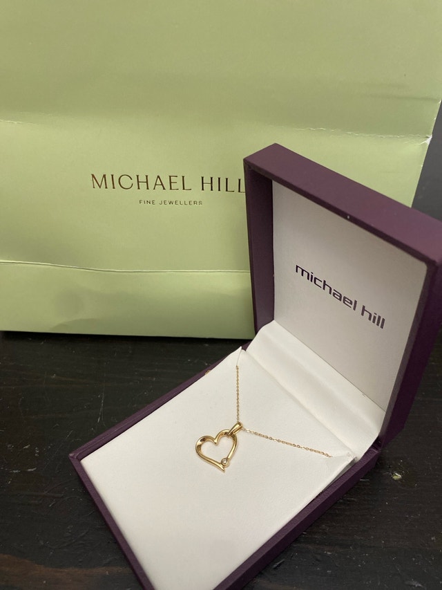 Michael Hill 10K Yellow Gold Diamond Heart Necklace
