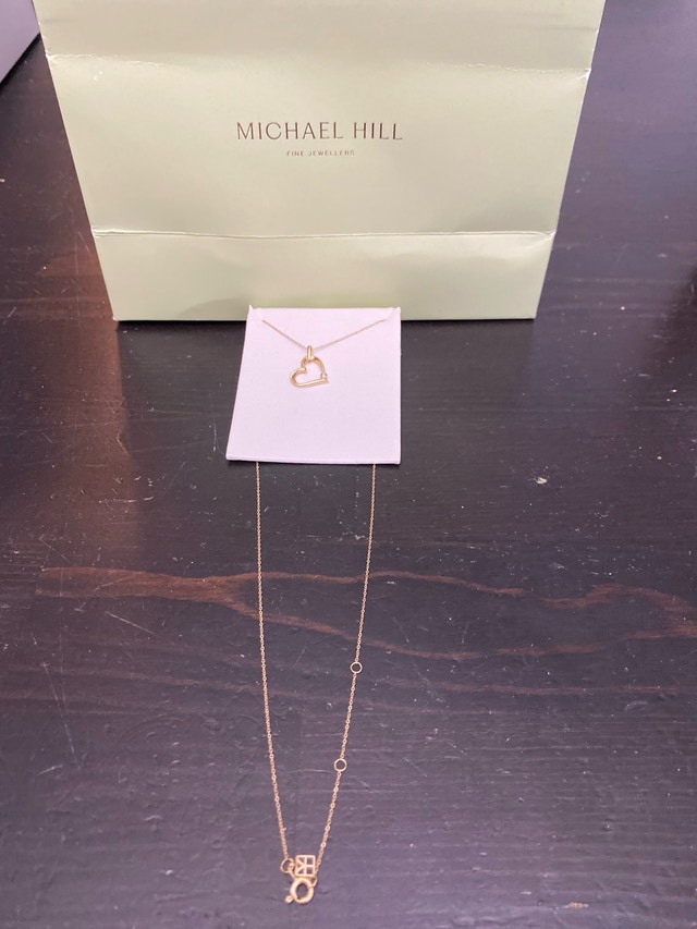 Michael Hill 10K Yellow Gold Diamond Heart Necklace - photo 2