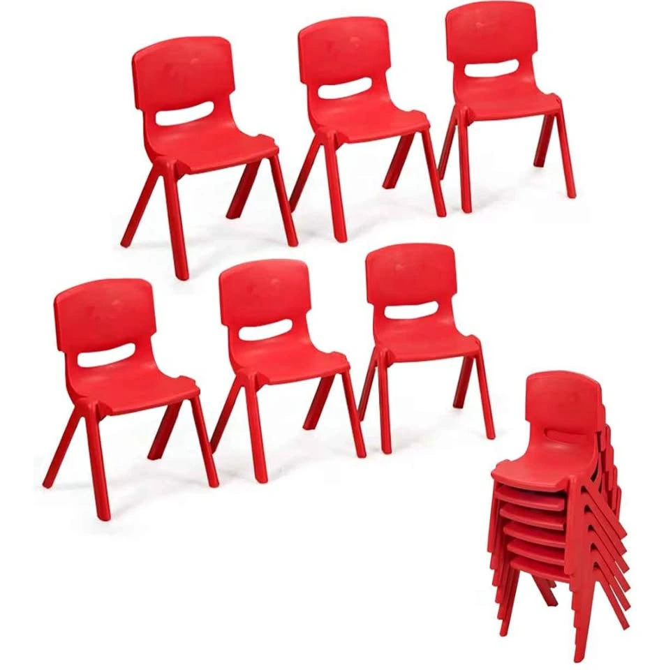 6-Pack Stackable Plastic Kids Red Chairs